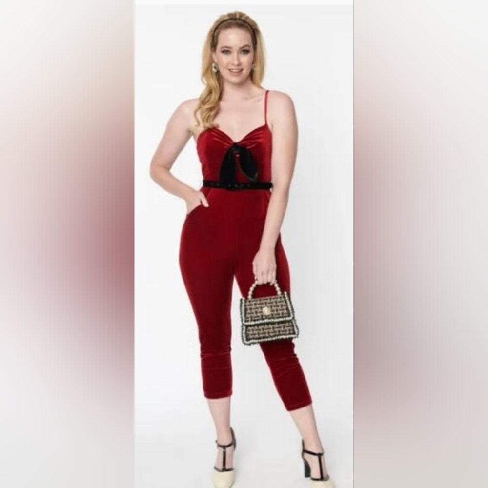 Unique Vintage Velvet Jumpsuit NWOT L